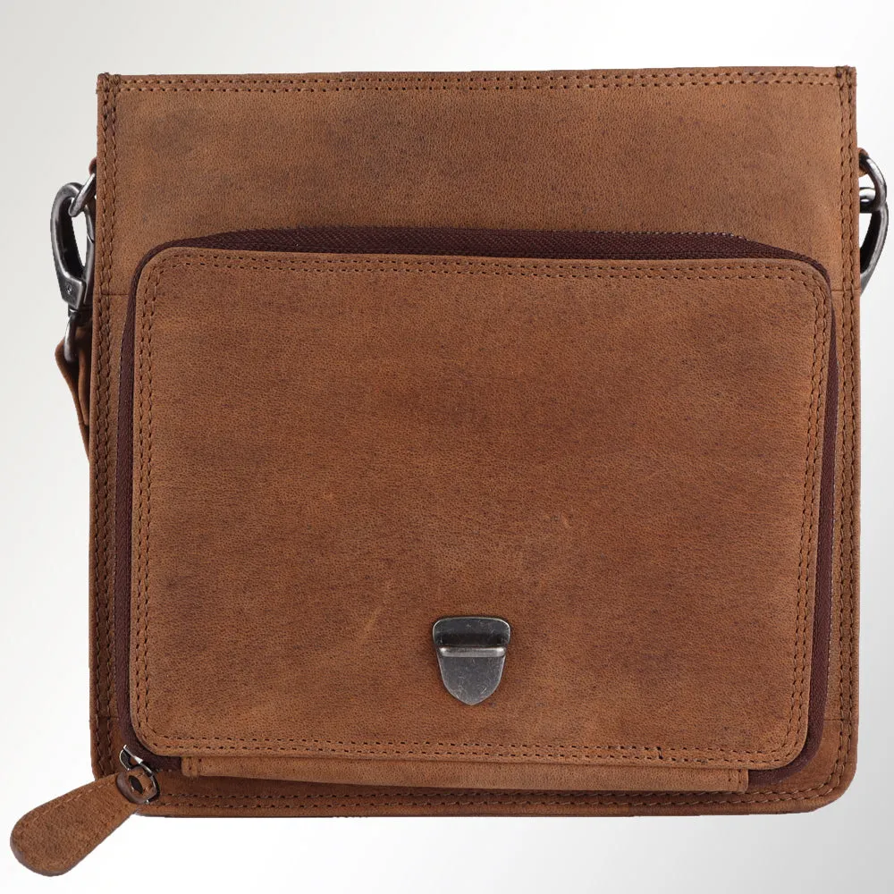 Spaghetti Western Swc423Brn Briefcase Vintage Handmade Drum Dyed Genuine European Cowhide Leather Women Bag Western Handbag Purse