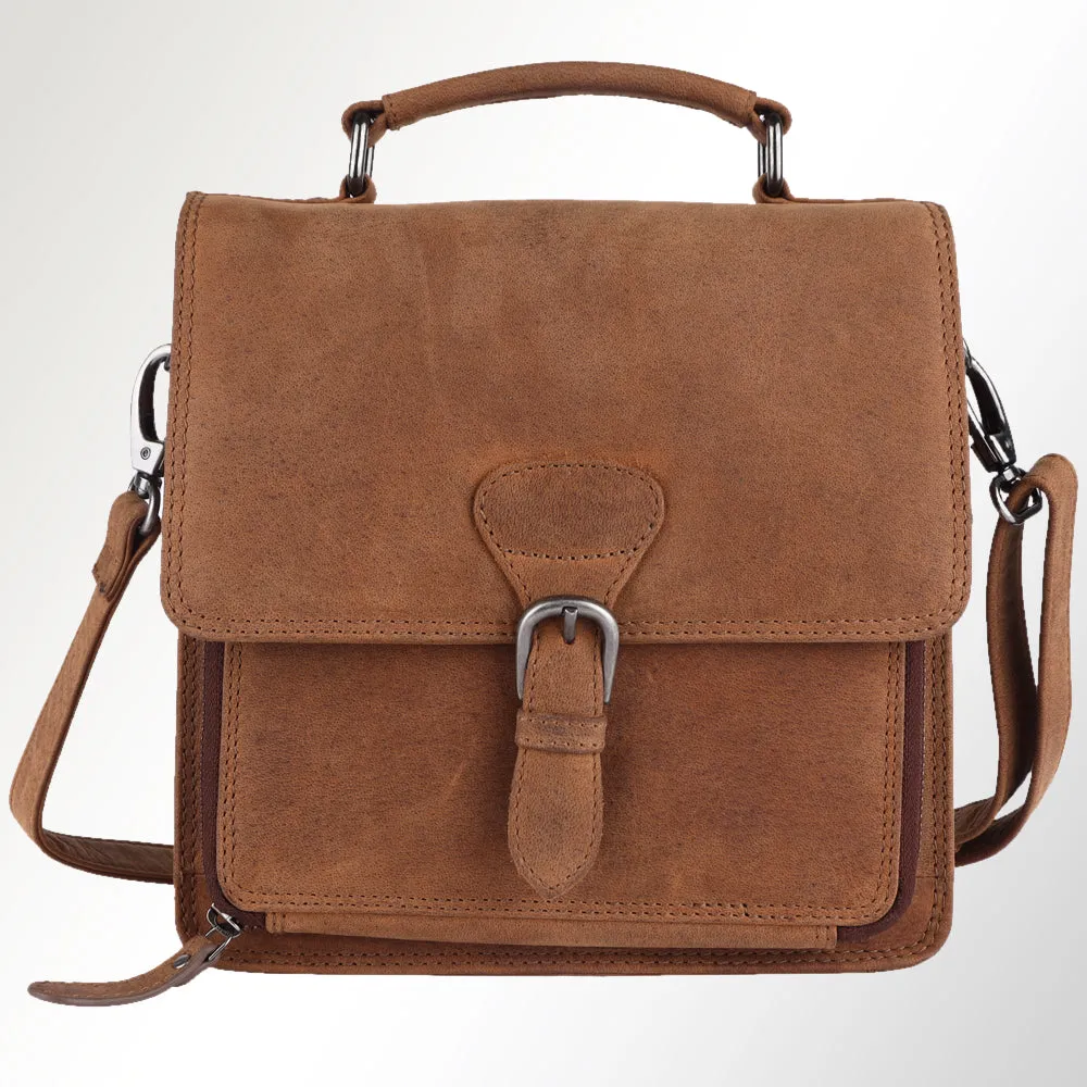 Spaghetti Western Swc423Brn Briefcase Vintage Handmade Drum Dyed Genuine European Cowhide Leather Women Bag Western Handbag Purse
