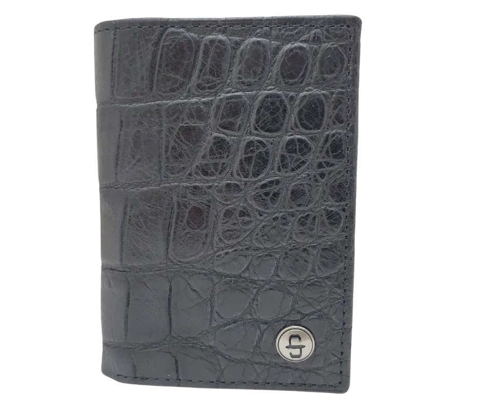 Stetson Croc Print Tri-Fold Wallet