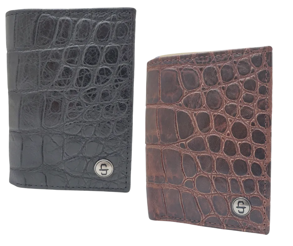 Stetson Croc Print Tri-Fold Wallet