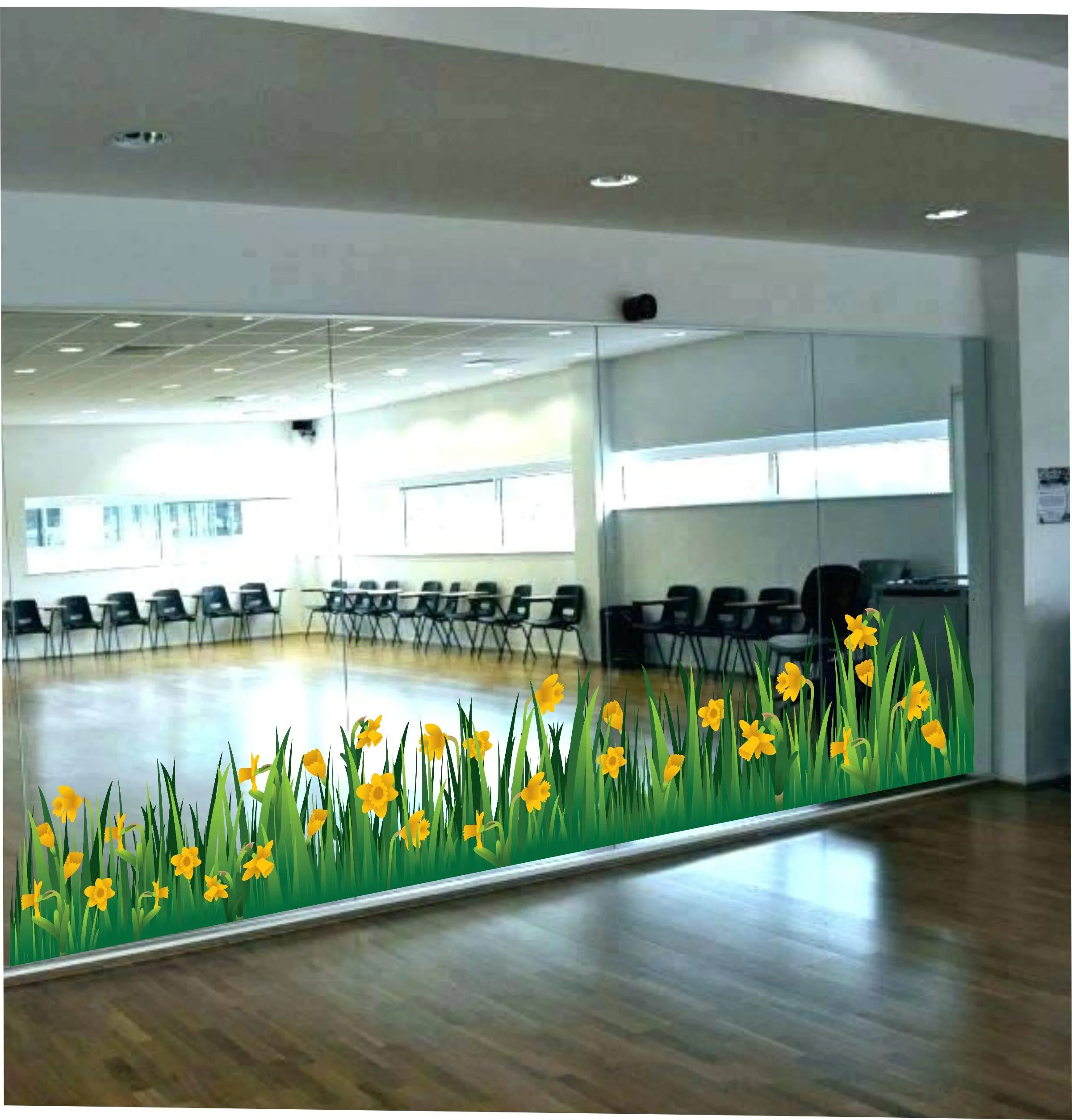 Sticker Hub Vinyl Flowers Botanical Wall Sticker, (Multicolour, 27 x 117 cm)
