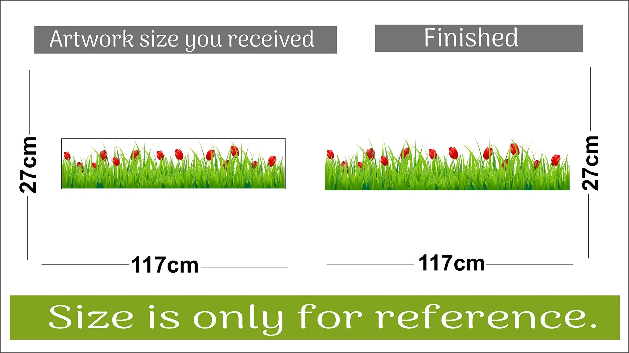 Sticker Hub Vinyl Flowers Wall Sticker, 27 x 117 cm, Multicolour