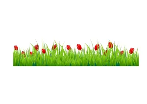 Sticker Hub Vinyl Flowers Wall Sticker, 27 x 117 cm, Multicolour
