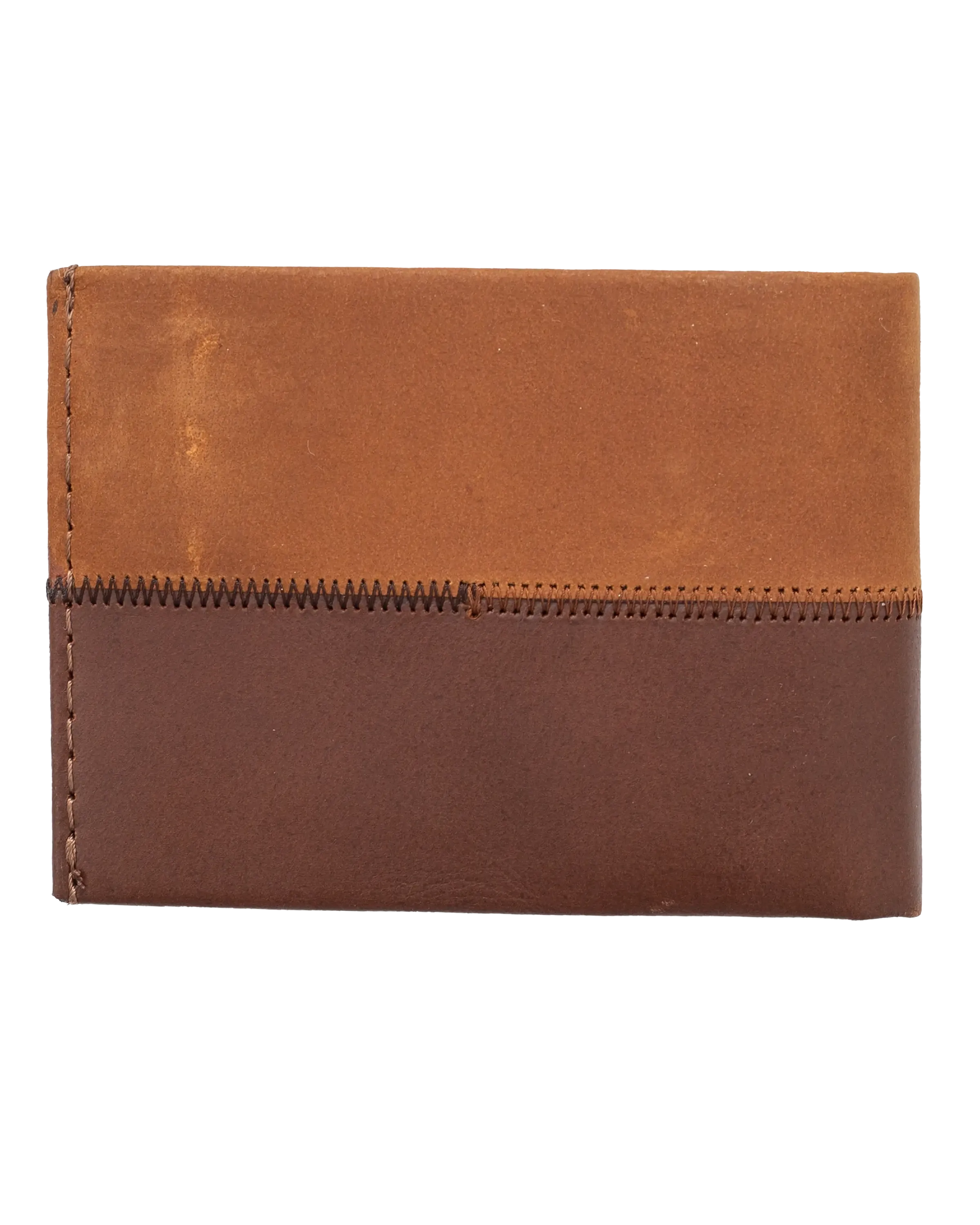 Stitched All Day Leather Wallet in Tan & Brown