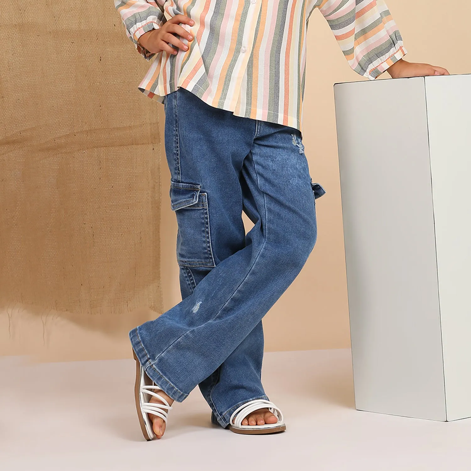 Straight Denims With Pocket Details