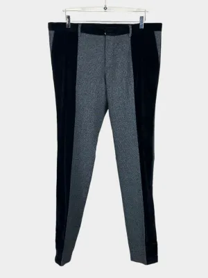 Stripes and Velvet Details Pants