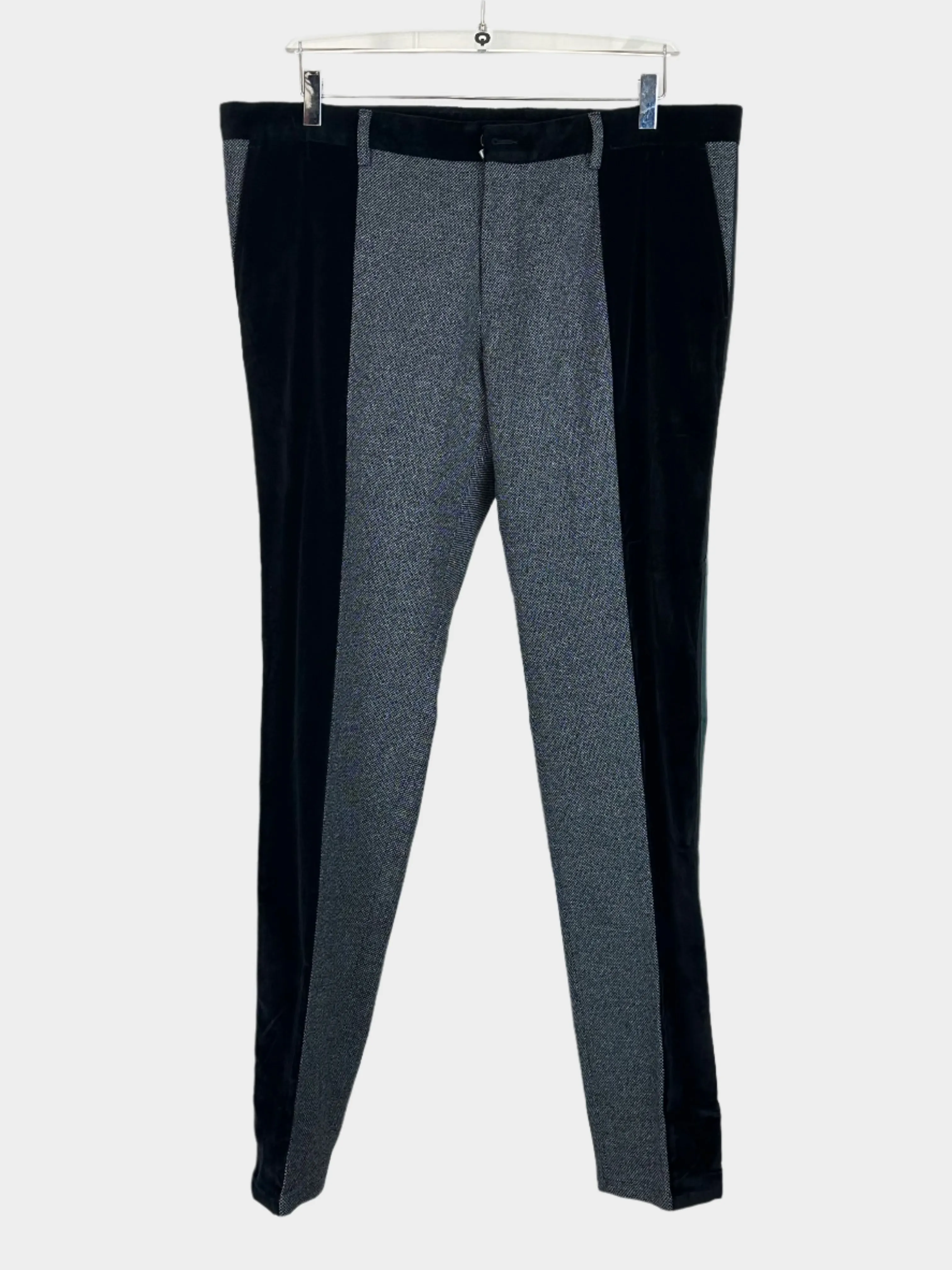 Stripes and Velvet Details Pants