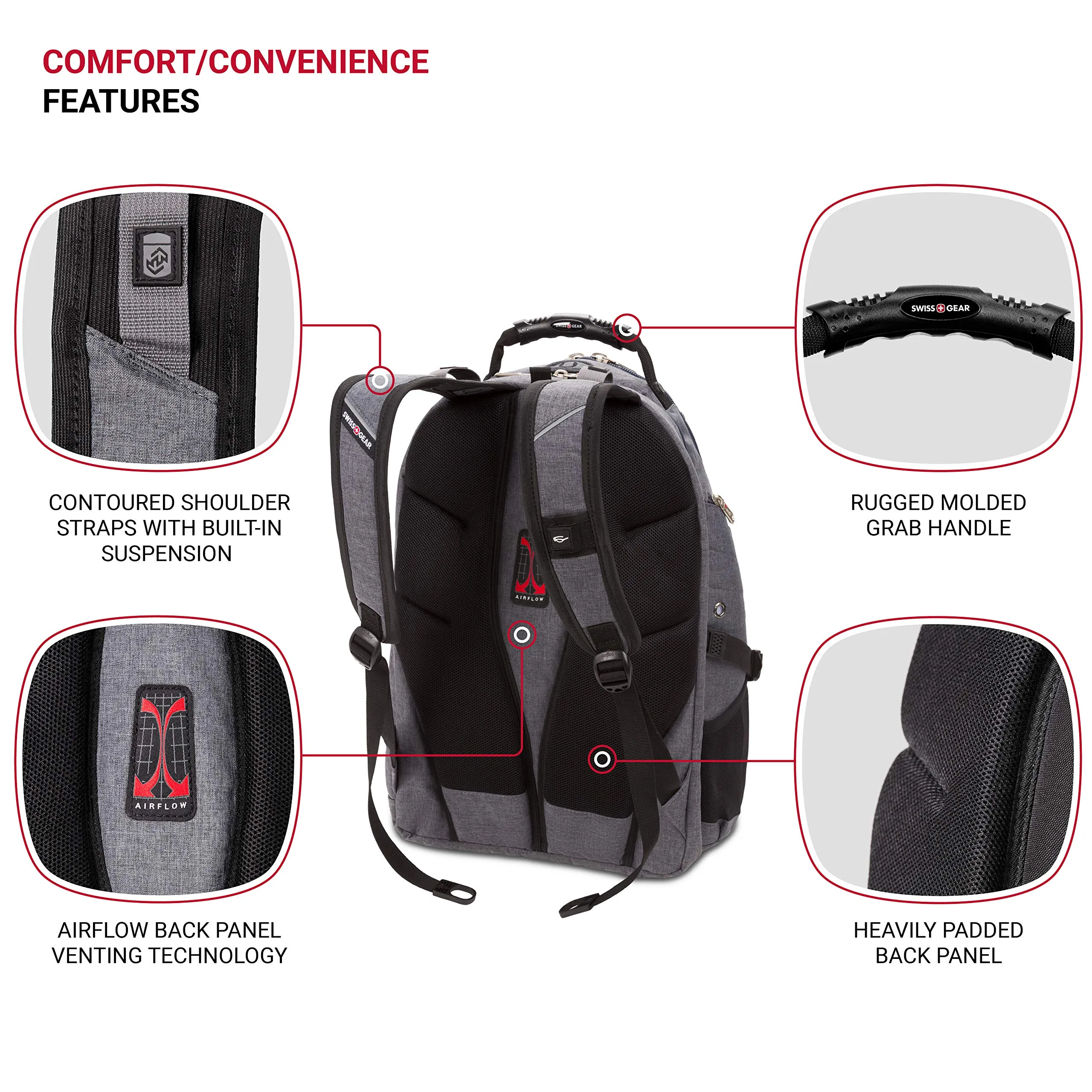 SwissGear 1900 Scansmart TSA Laptop Backpack - Grey Heather
