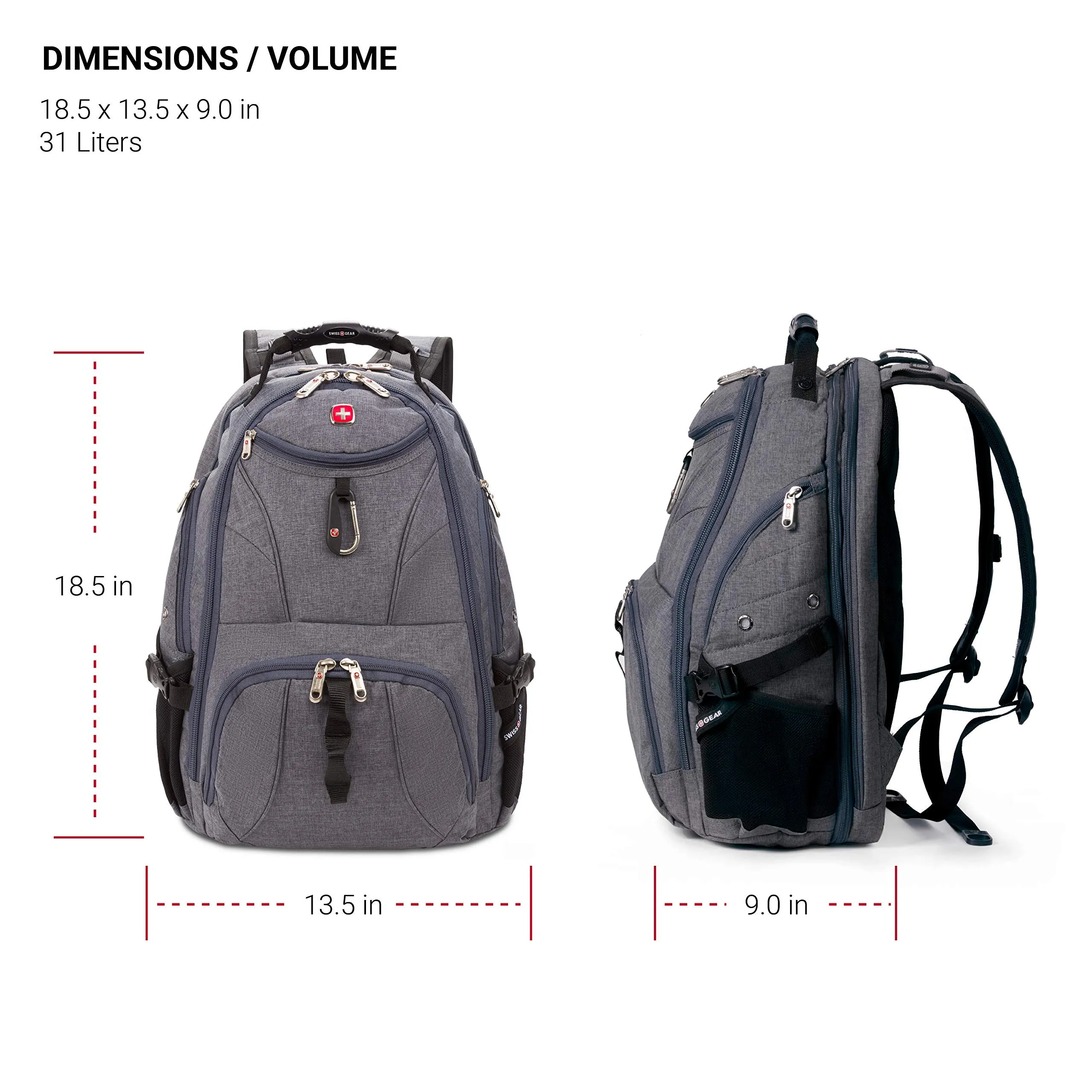 SwissGear 1900 Scansmart TSA Laptop Backpack - Grey Heather