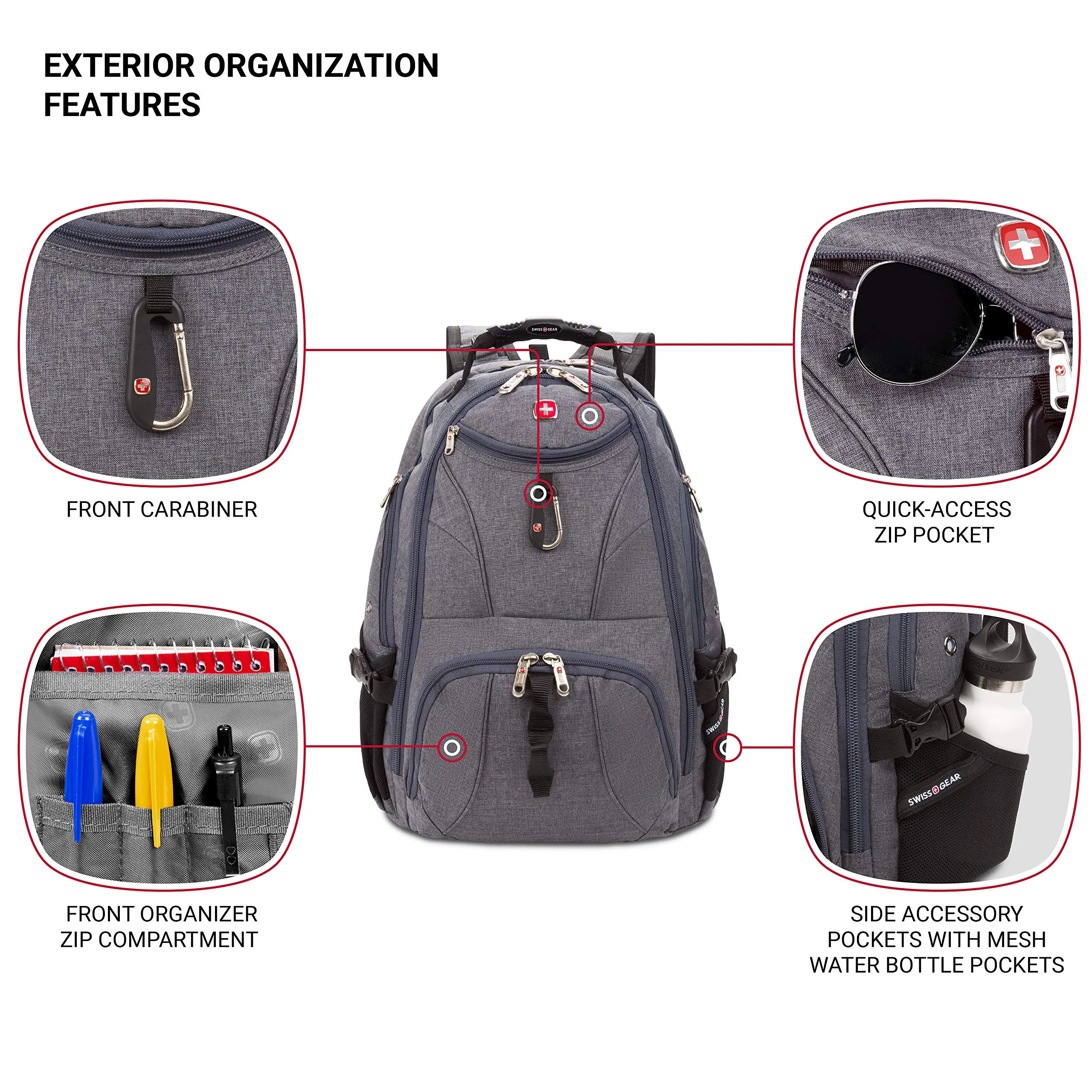 SwissGear 1900 Scansmart TSA Laptop Backpack - Grey Heather