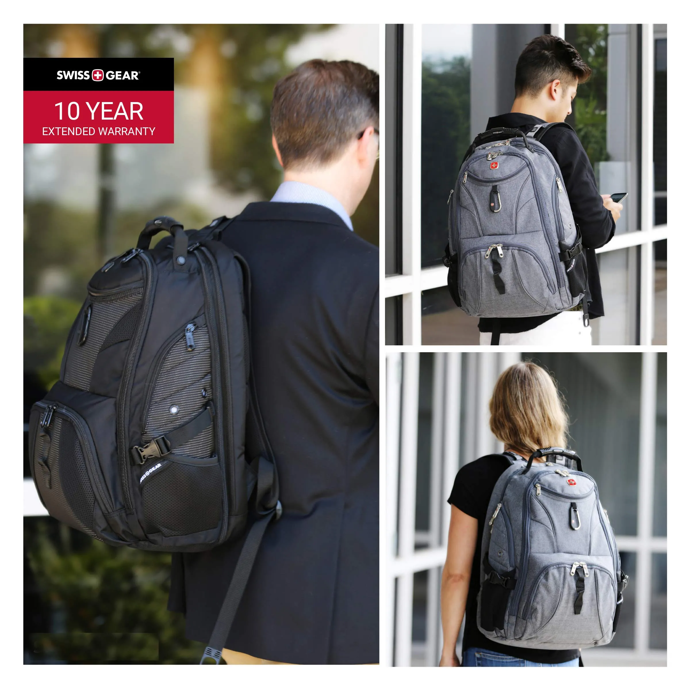 SwissGear 1900 Scansmart TSA Laptop Backpack - Grey Heather