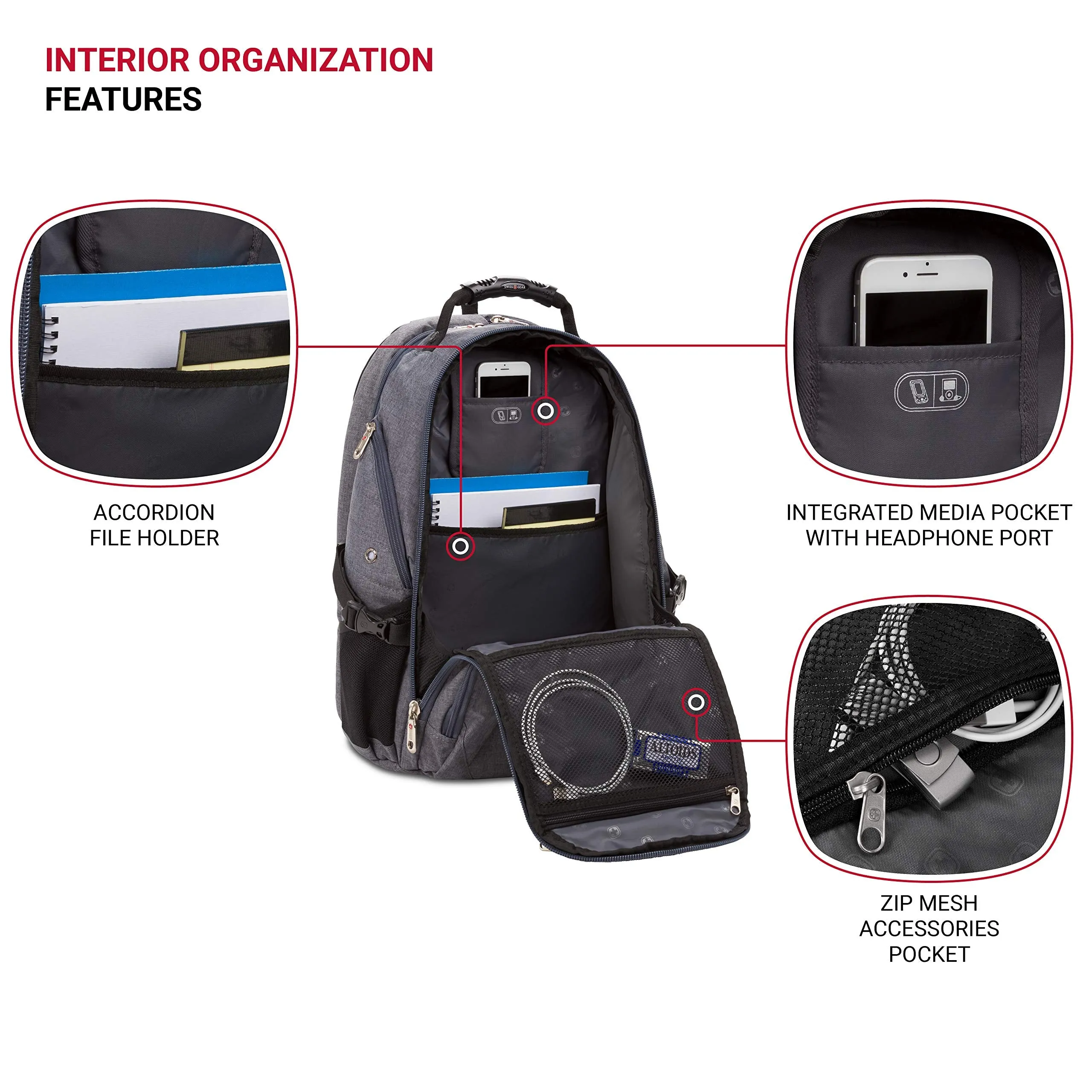 SwissGear 1900 Scansmart TSA Laptop Backpack - Grey Heather
