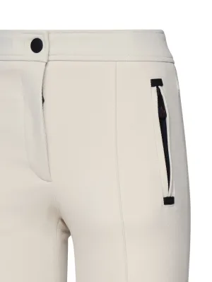 Technical Cream Trousers with Contrast Details