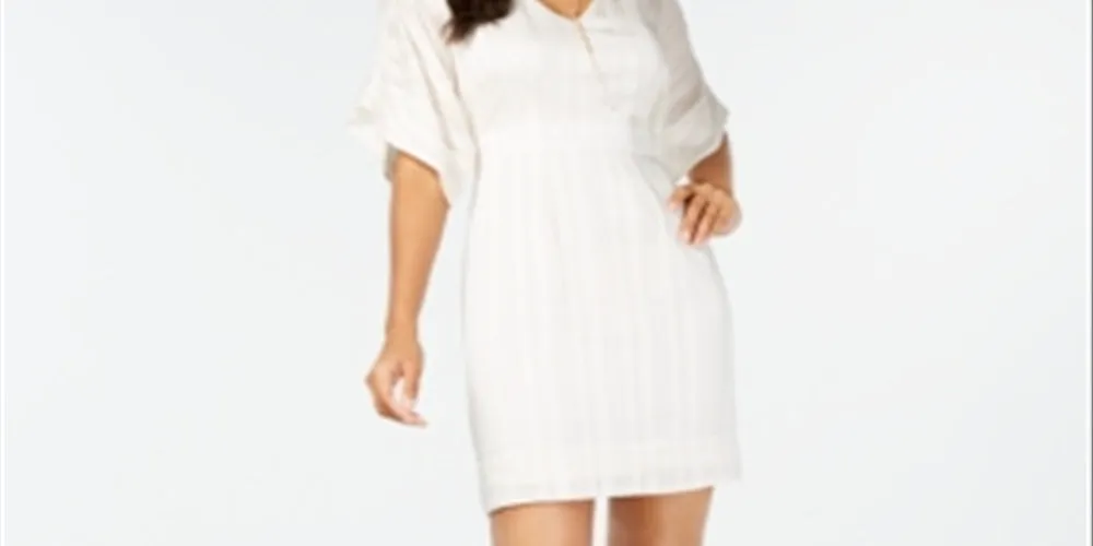 Thalia Sodi Women's Dolman Sleeve Necklace Mini Dress White Size Small