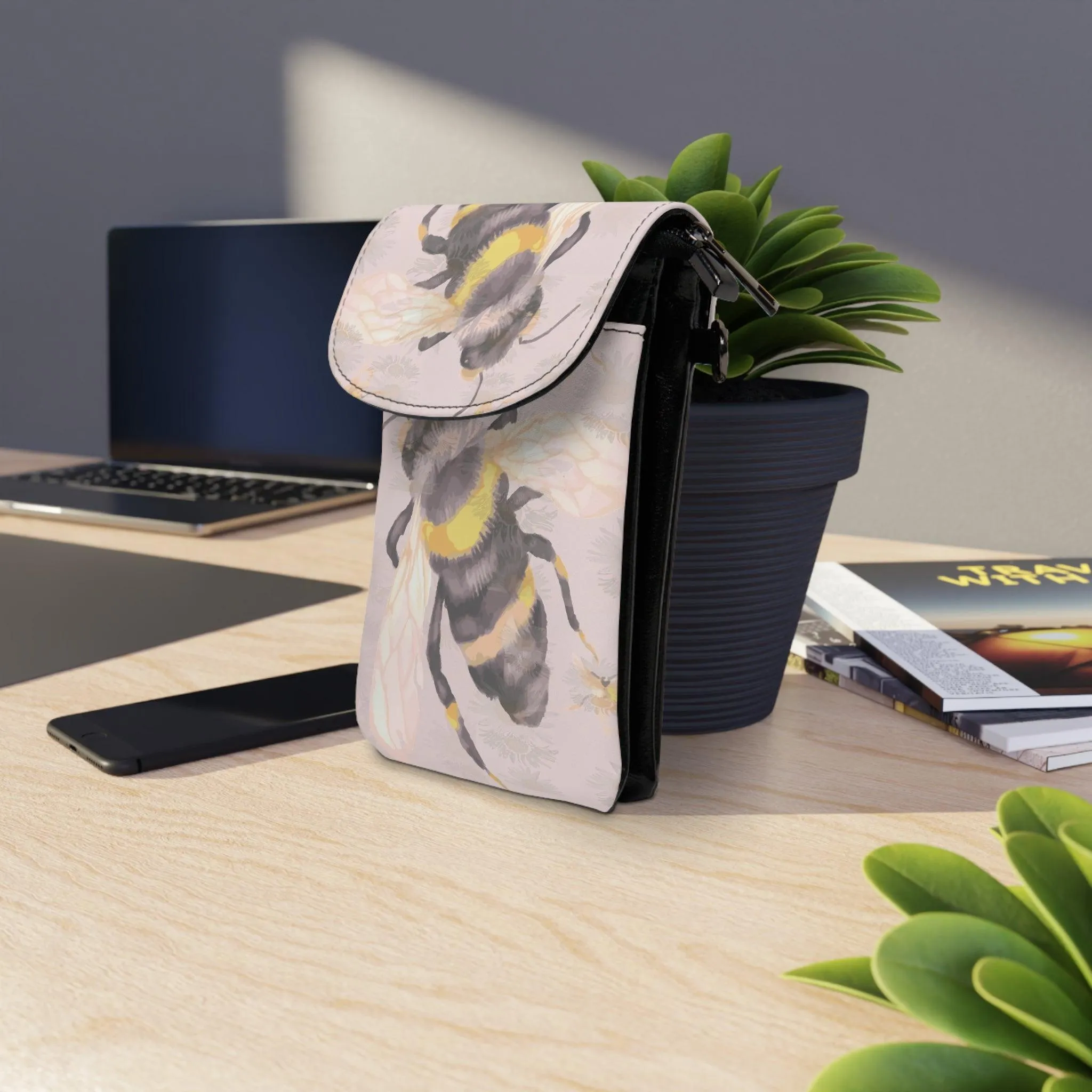 The Bee-utiful Garden Banquet Collection by Miniaday Designs, LLC. Small Cell Phone Wallet