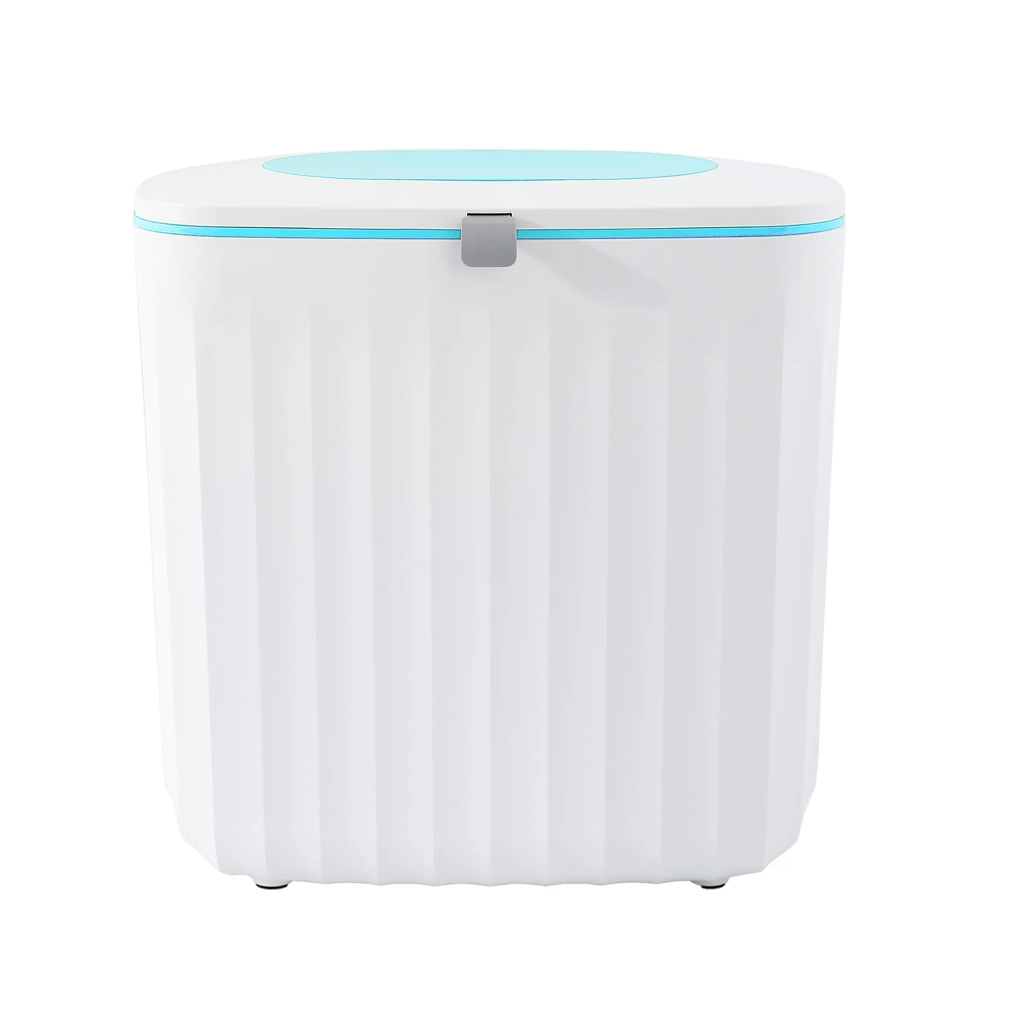 The Better Home 8L Hanging Dustbin With Lid | (25cm) Plastic Dustbin For Kitchen | Small Dustbin For Bathroom | Dustbin For Bedroom & Office | Light Blue & White