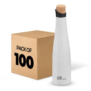 The Better Home Insulated Stainless Steel Water Bottle With Cork Cap | 18 Hours Insulation | Pack Of 100-500ml Each | Hot Cold Water For Office School Gym | Leak Proof & BPA Free | White Colour