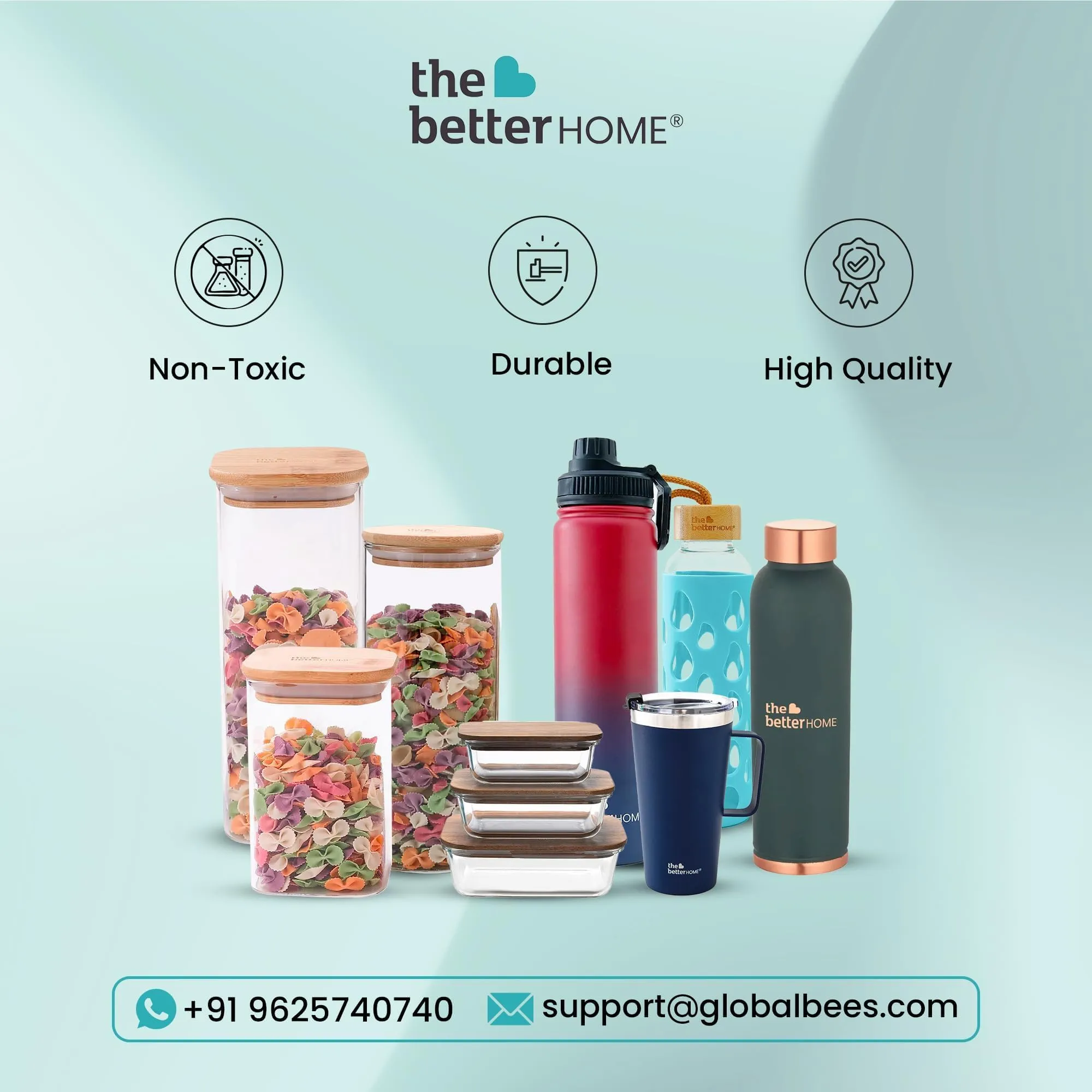 The Better Home Insulated Stainless Steel Water Bottle With Cork Cap- 750ml | 18 Hours Insulation | Hot Cold Office School Gym | Airtight Leak Proof BPA Free | Multicolour Deep Sea Design- 2 Pack