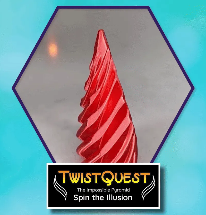 Twist Quest: 3D Printed Fidget Spiral Cone Toy (Blue & Black)