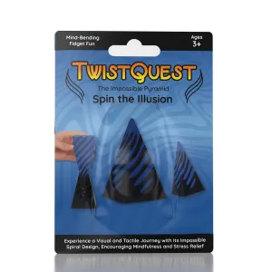 Twist Quest: 3D Printed Fidget Spiral Cone Toy (Blue & Black)