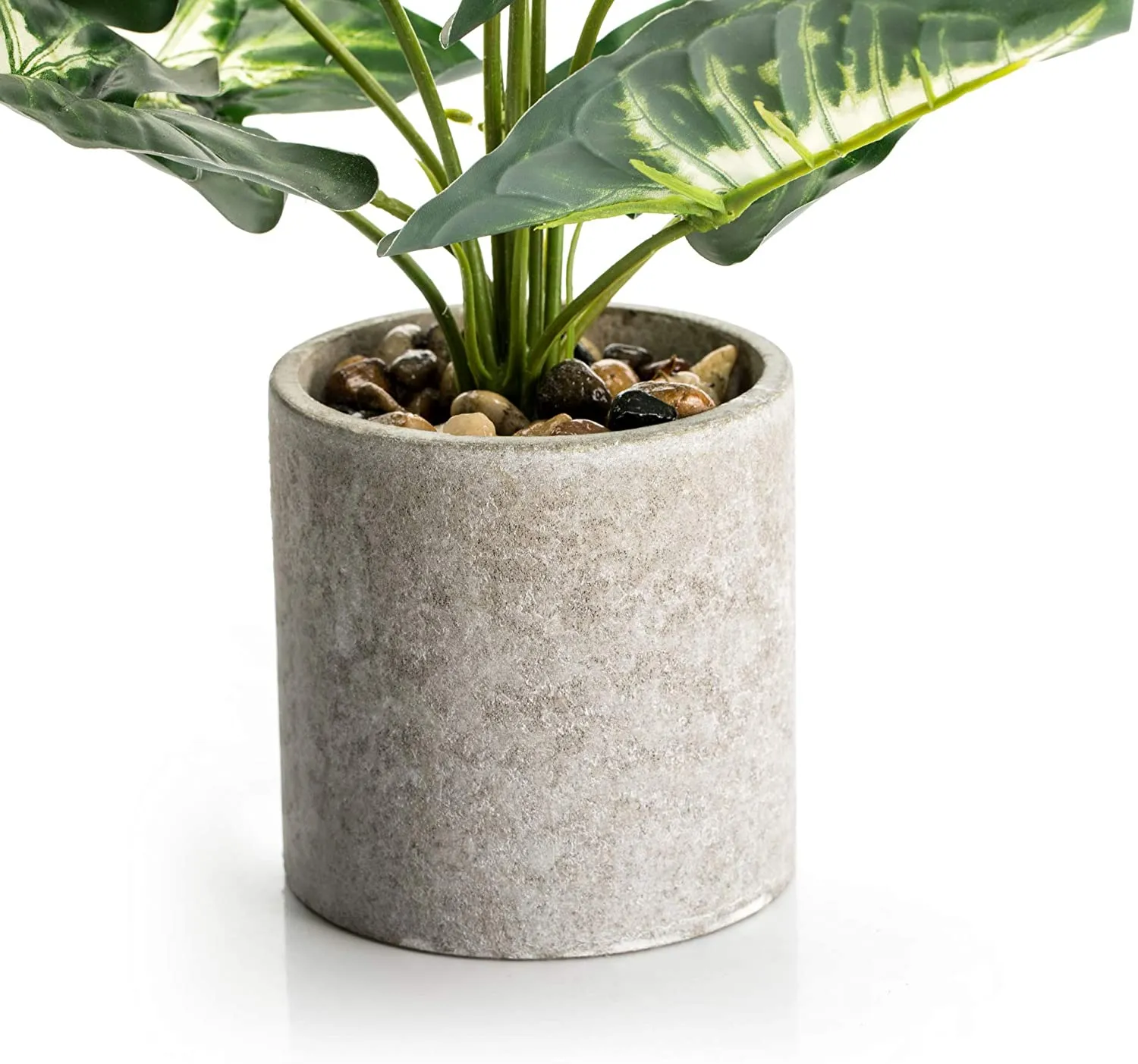 Velener Artificial Potted Green Leaf Plant in Pot 16 Inches 1 Piece