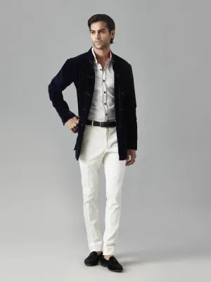 VELVET JACKET WITH KNOTTED BUTTON DETAILS