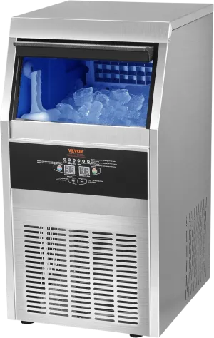 Vevor Commercial Ice Maker 132 lbs/24H with 39 lbs Storage and LED Panel New