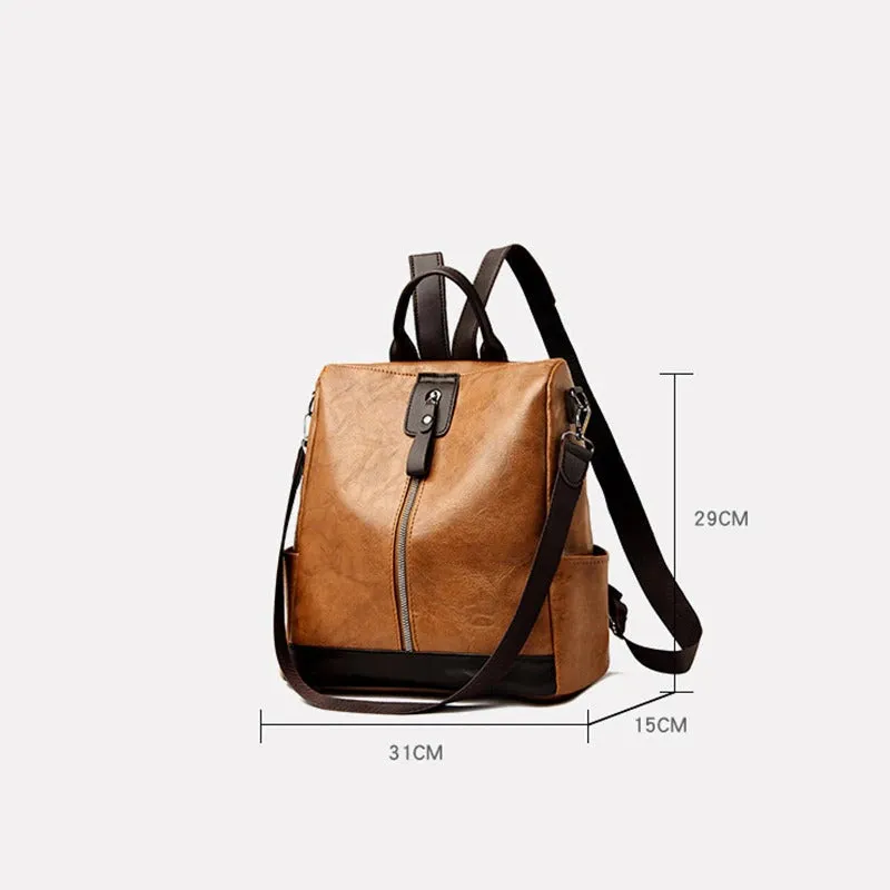 Vintage Leather Travel Backpack