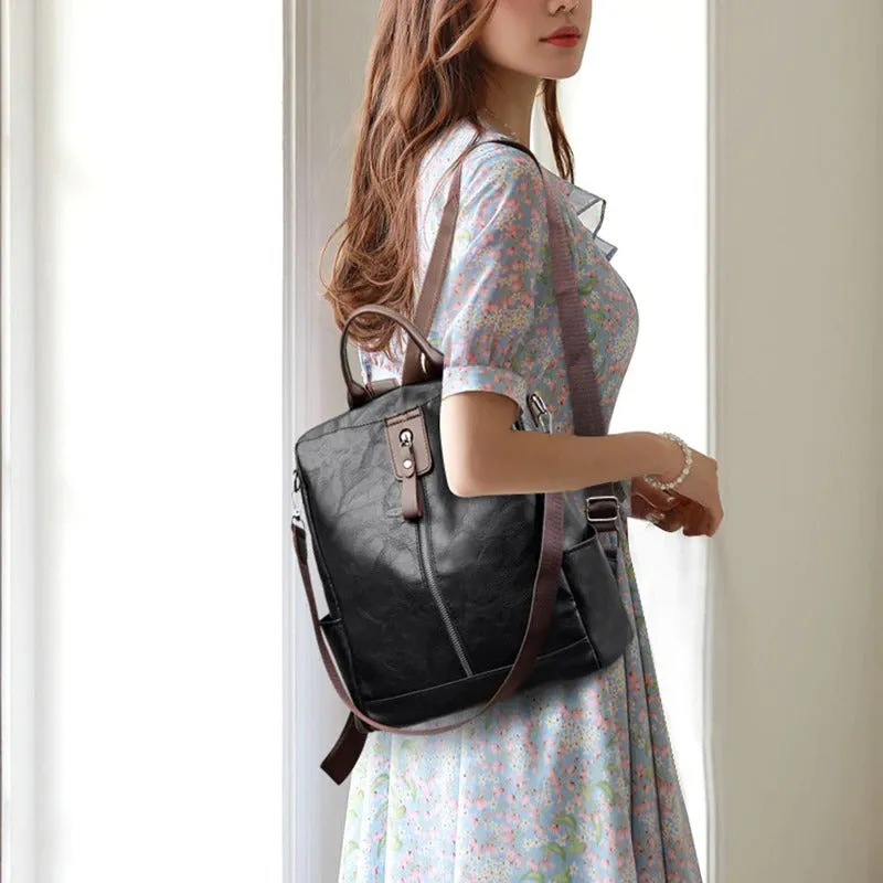 Vintage Leather Travel Backpack