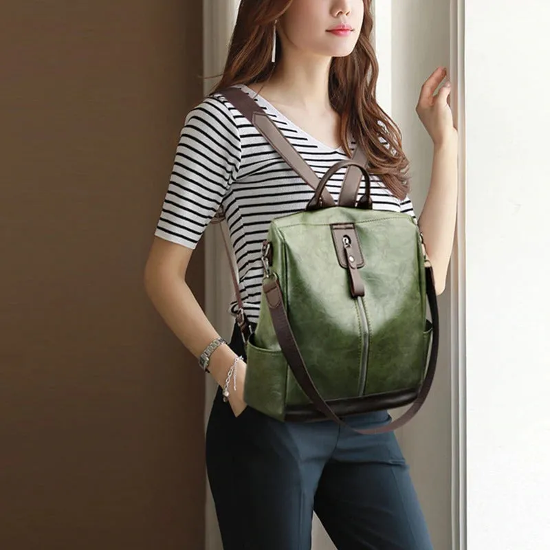 Vintage Leather Travel Backpack