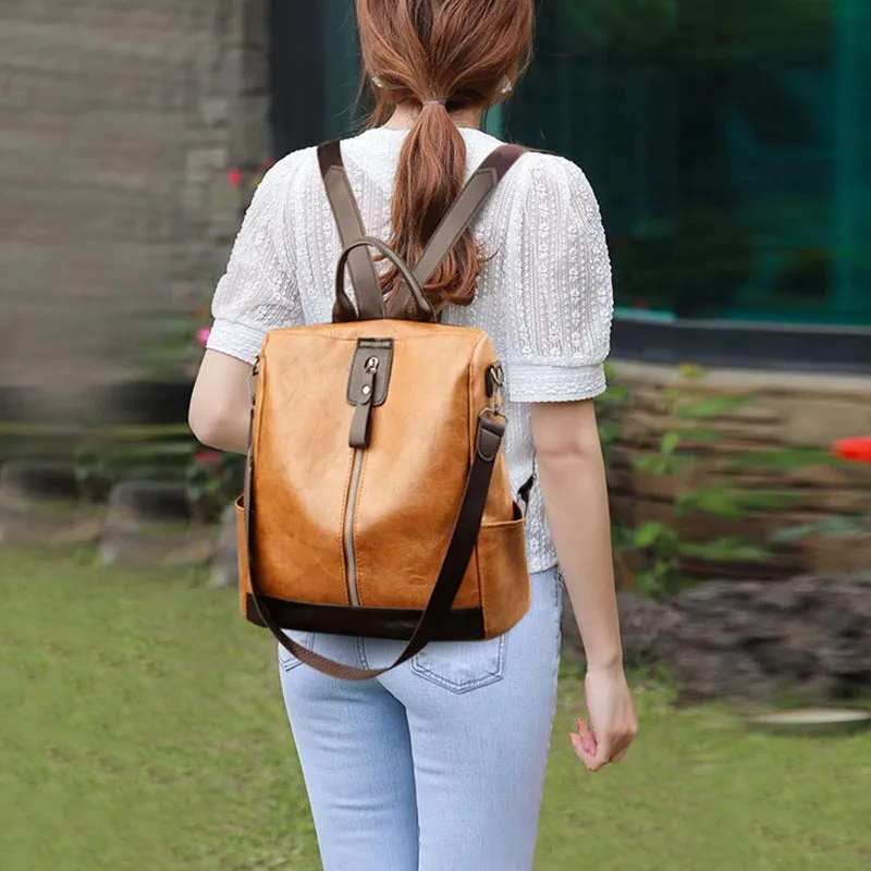 Vintage Leather Travel Backpack