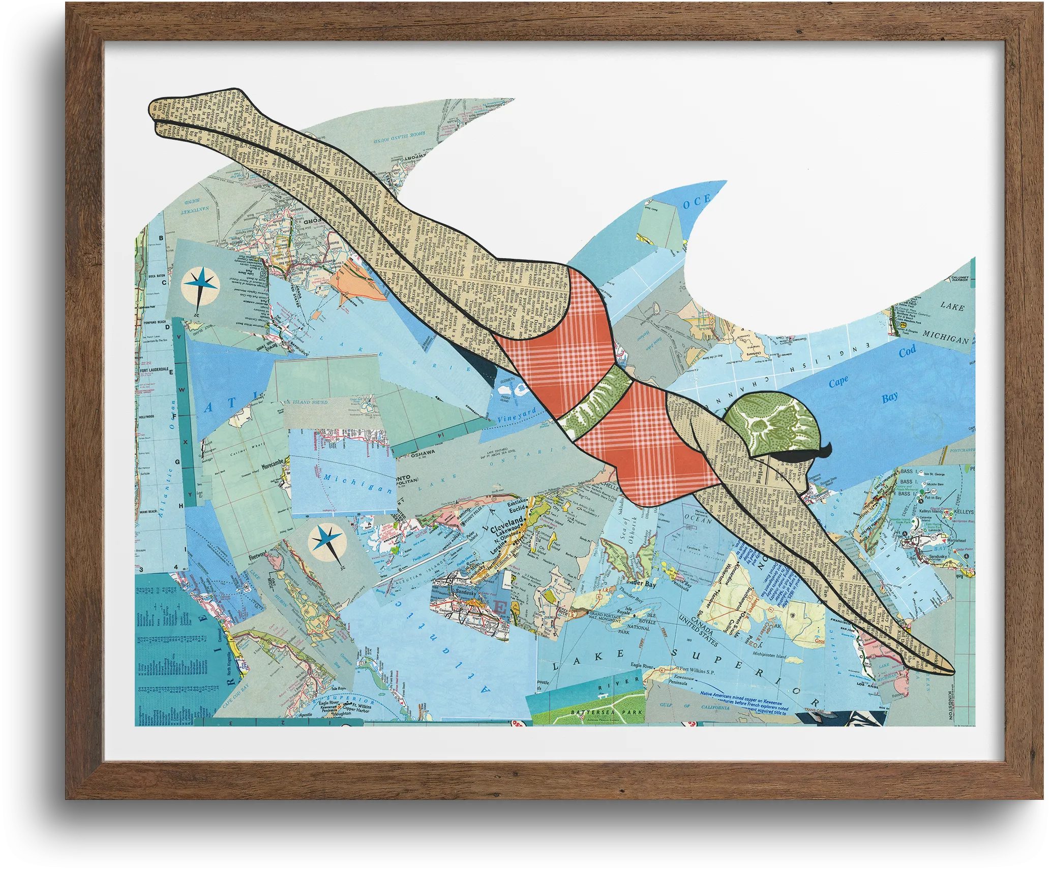 Vintage Swimmer Girl Print | Notecards