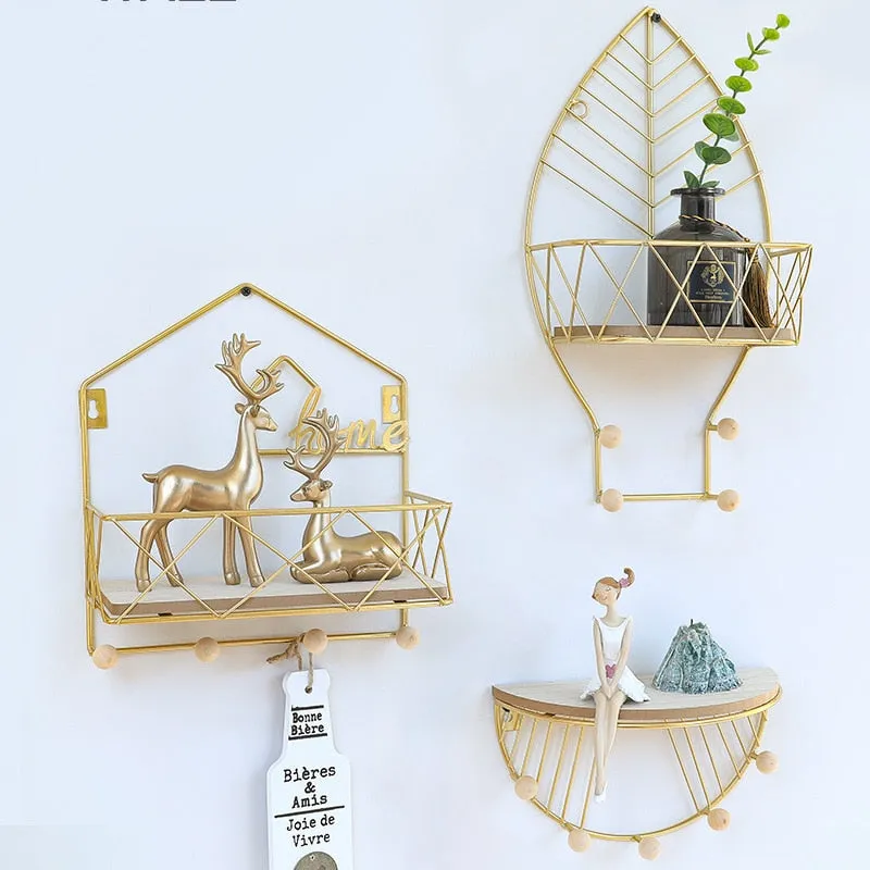 Wall Mount Gold Wall Display Decorations