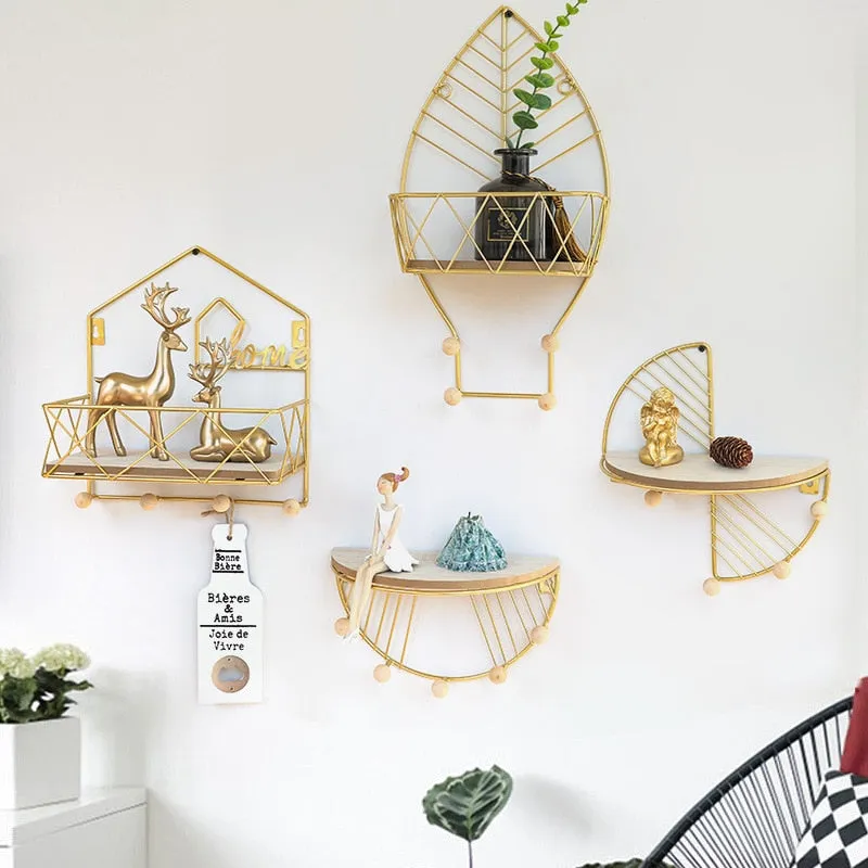 Wall Mount Gold Wall Display Decorations