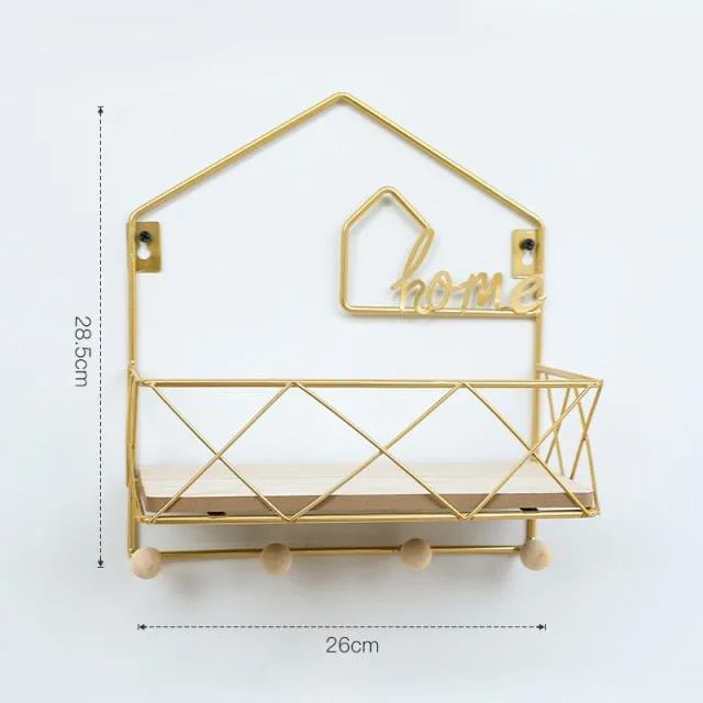 Wall Mount Gold Wall Display Decorations