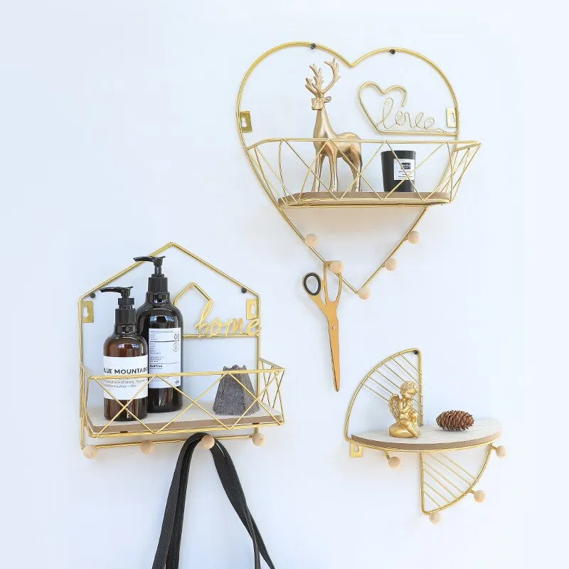 Wall Mount Gold Wall Display Decorations