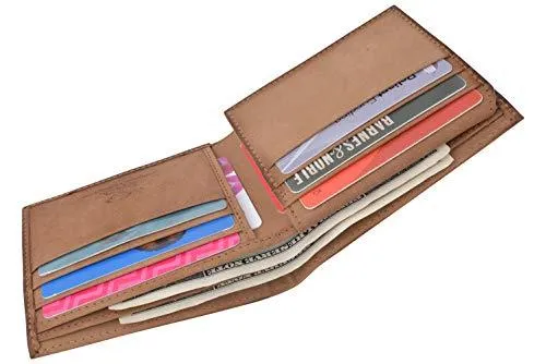 Wallet for Men Hunter Leather RFID Blocking Bifold Passcase Wallet With ID Window RFID611279