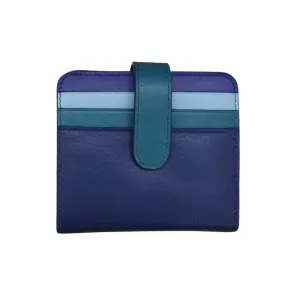 Wallet Small Bifold Denim Multi Leather RFID Blocking 7301