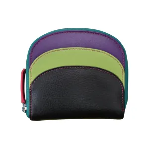 Wallet Small Dome Black Brights Leather RFID Blocking 6235