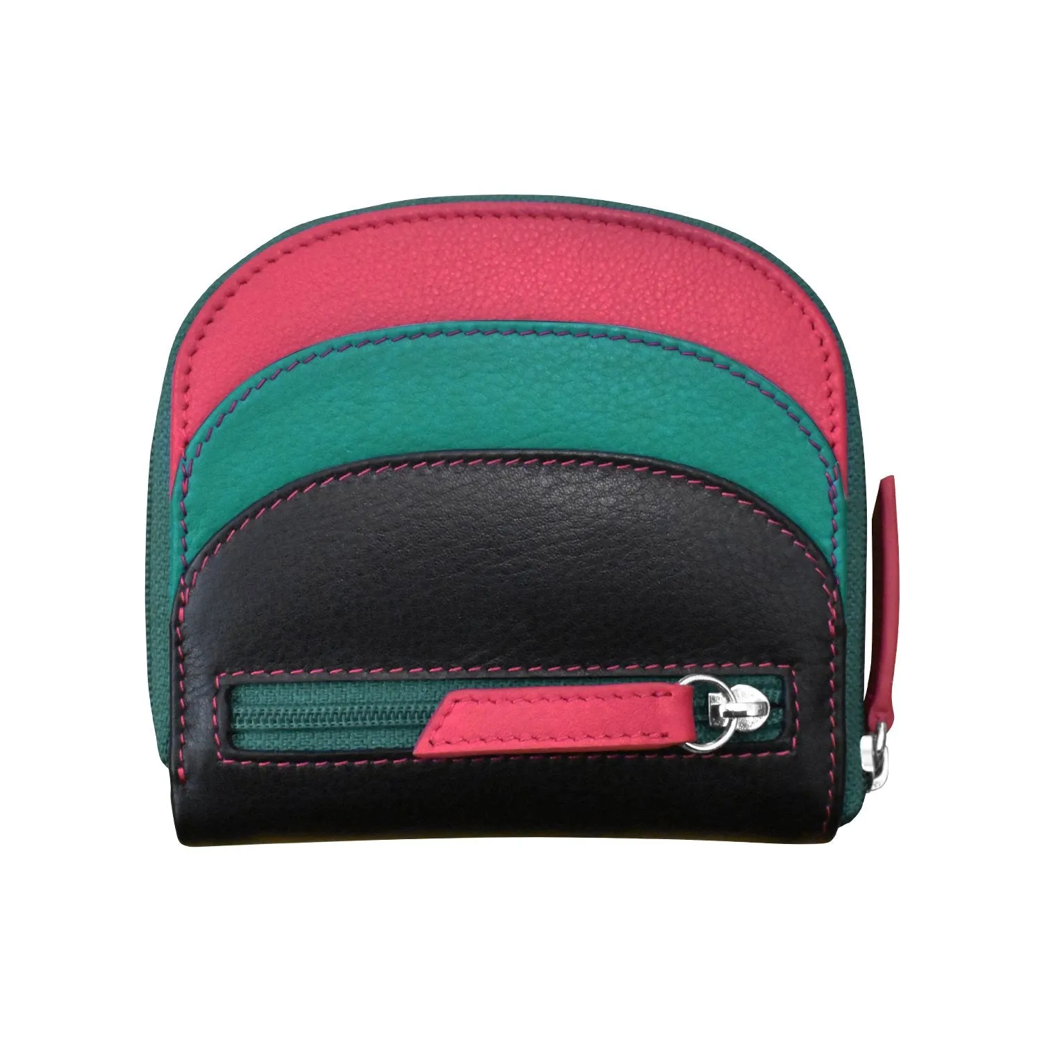 Wallet Small Dome Black Brights Leather RFID Blocking 6235