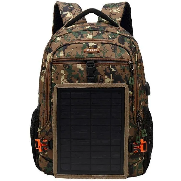 Waterproof Solar Charging Computer Backpack Men Hiking Camping Hiking Backpack