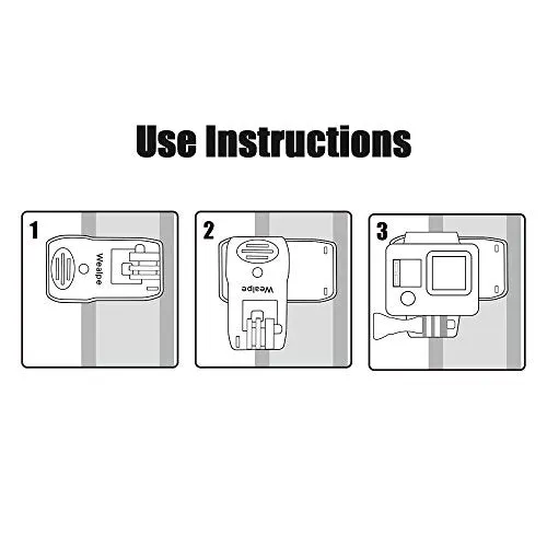 Wealpe Backpack Clip Mount Strap Mount Compatible with GoPro Hero 8, 7, 6, 5, 4, Max, Session, 3 , 3, 2, 1, Fusion, Hero (2018), Xiaomi Yi Cameras