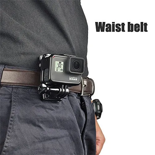 Wealpe Backpack Clip Mount Strap Mount Compatible with GoPro Hero 8, 7, 6, 5, 4, Max, Session, 3 , 3, 2, 1, Fusion, Hero (2018), Xiaomi Yi Cameras
