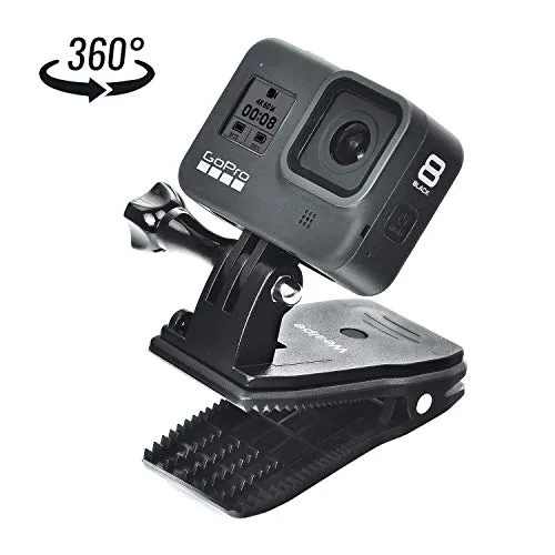 Wealpe Backpack Clip Mount Strap Mount Compatible with GoPro Hero 8, 7, 6, 5, 4, Max, Session, 3 , 3, 2, 1, Fusion, Hero (2018), Xiaomi Yi Cameras