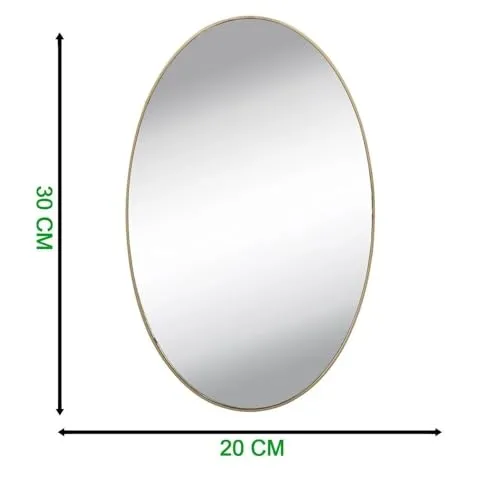 wolkwogg Oval Shape Adhesive Mirror Sticker for Wall on Tiles Bedroom Living Room Basin Mirror Bathroom Wall Mirror Side Sticker Acrylic Wall Mirror (Medium, 1, Count) 30 * 20 CM