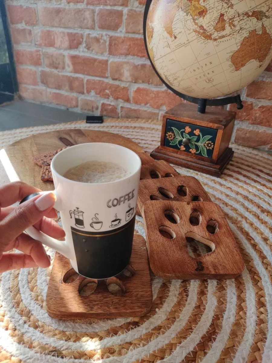 Wooden Paw Coasters - Set of 4