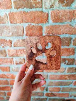 Wooden Paw Coasters - Set of 4