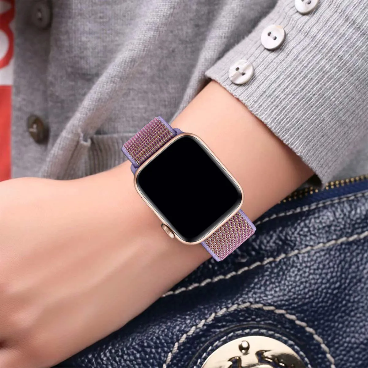 Woven Nylon Strap For Apple Watch-Lilac (42/44/49mm)