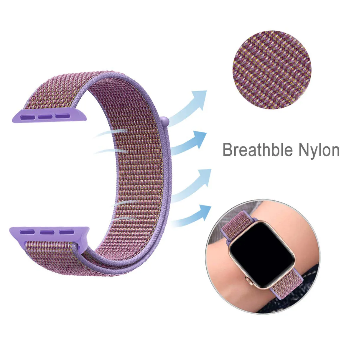 Woven Nylon Strap For Apple Watch-Lilac (42/44/49mm)