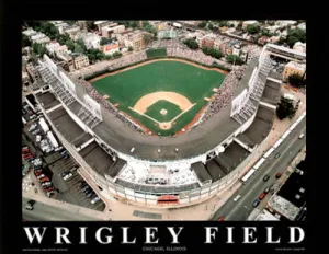 Wrigley Field Chicago Cubs Gameday Aerial Views Poster Print - Aerial Views 2000